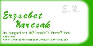 erzsebet marcsak business card